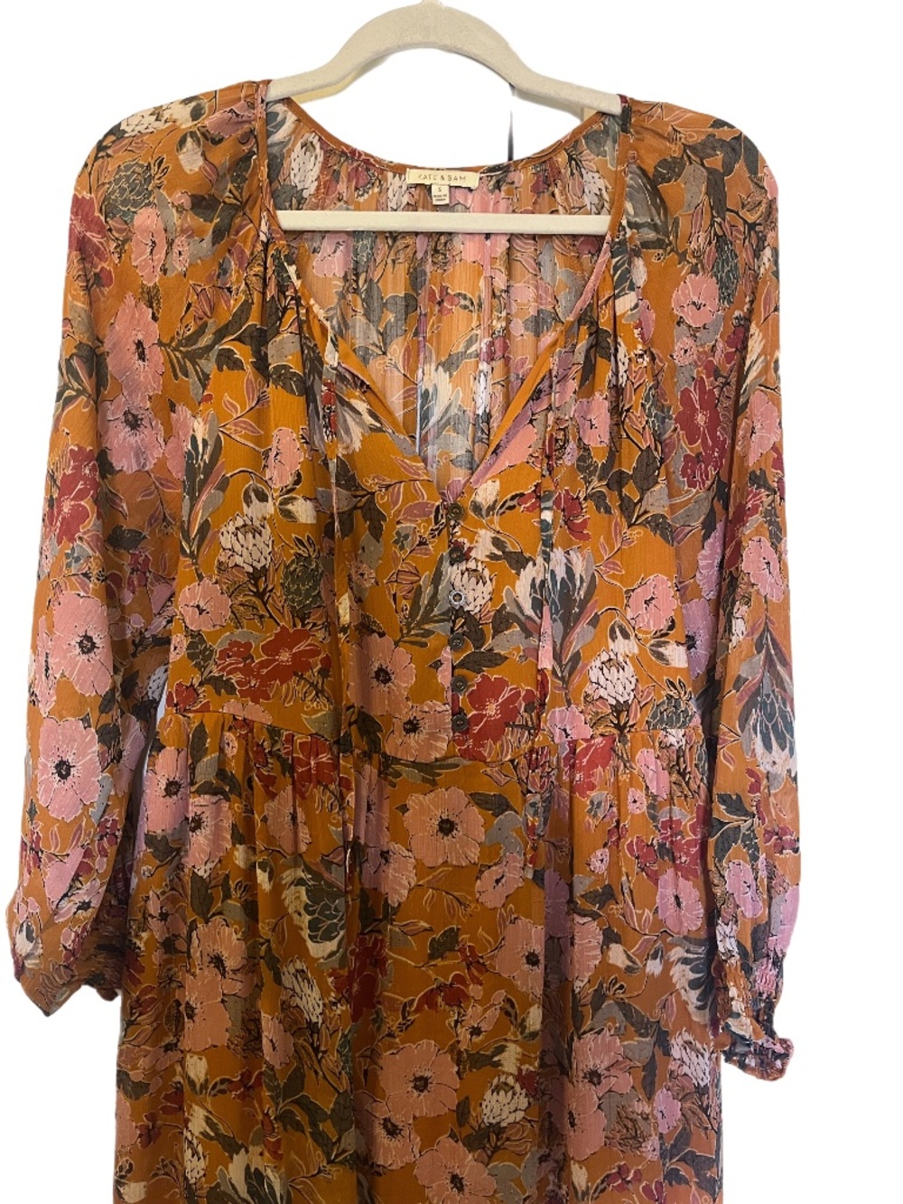 Feminine Floral ruffles Flowy maxi dress